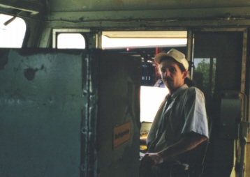 At the controls of an Electro-Motive DDA40X