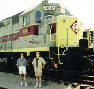 Dave and I; recent shot with EMD SD-45 built for Erie Lackawanna